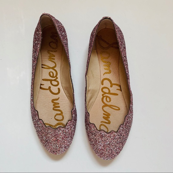 💢SOLD💢 Sam Edelman Pink Glitter Flats - Picture 2 of 7